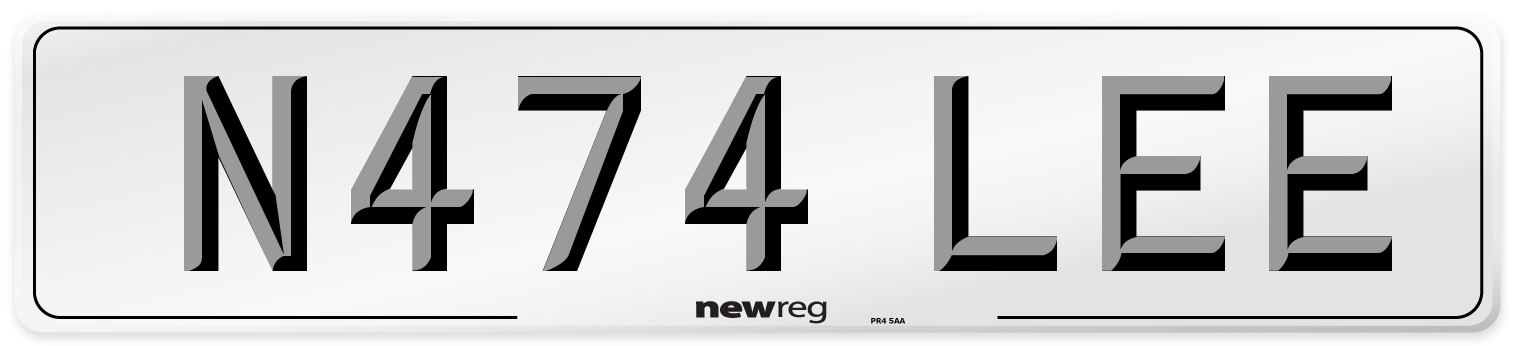 N474 LEE Number Plate from New Reg